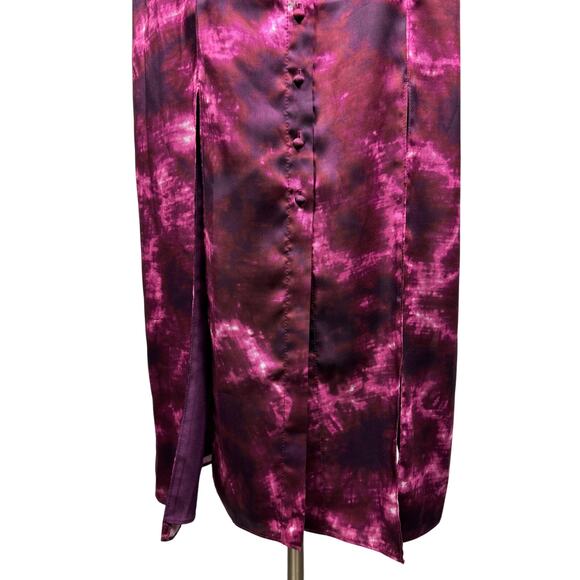 Womens Cinq a Sept Alexa Tie-Dye Button Thigh Slit Front Sleeveless Maxi Dress 6 - Picture 3 of 13